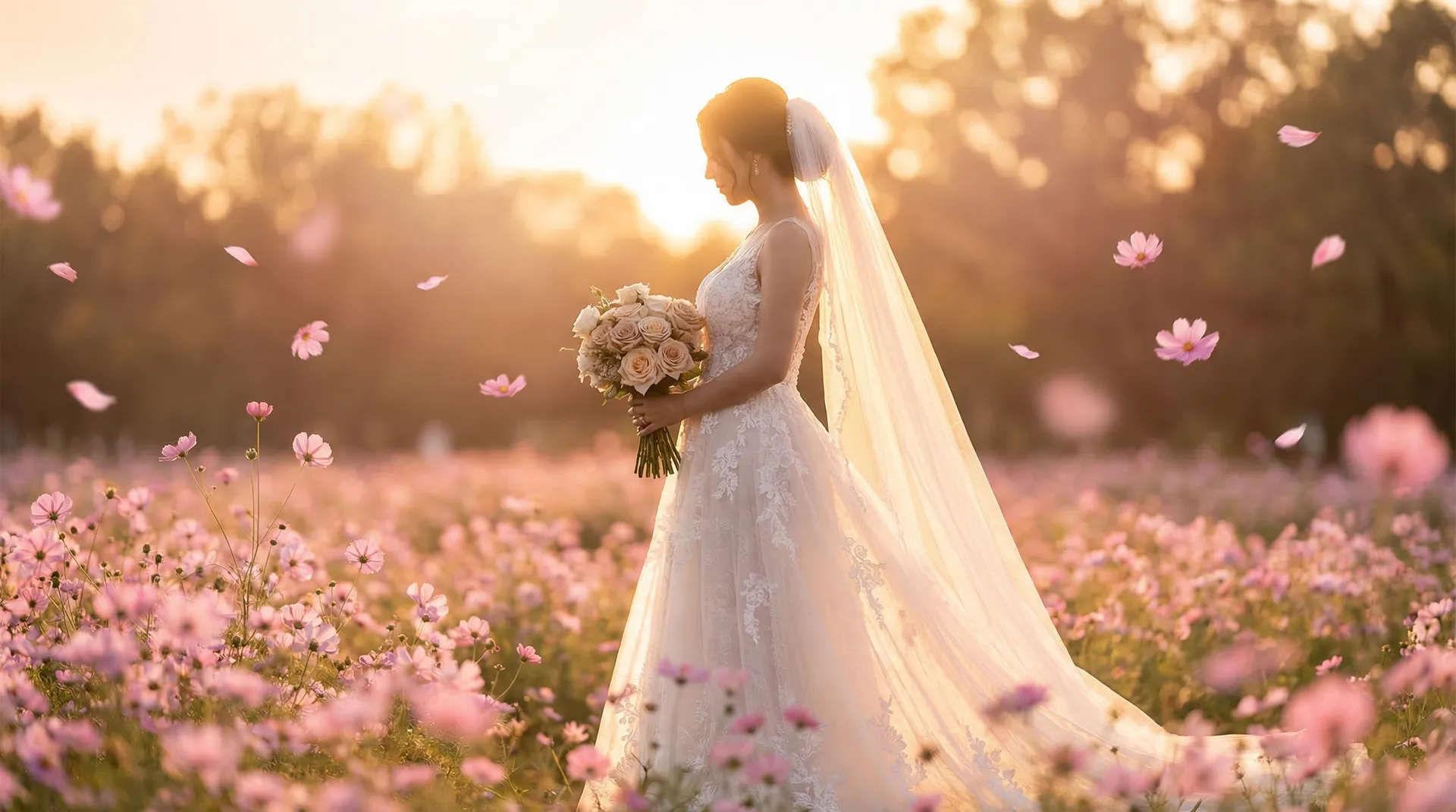 俄罗斯美女学院演员 - 浪漫婚纱摄影场景